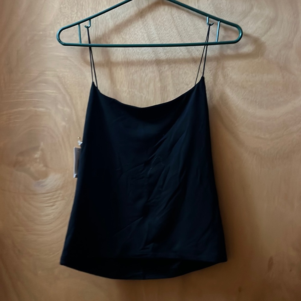 Wilfred Black Satin Camisole Tank Top
